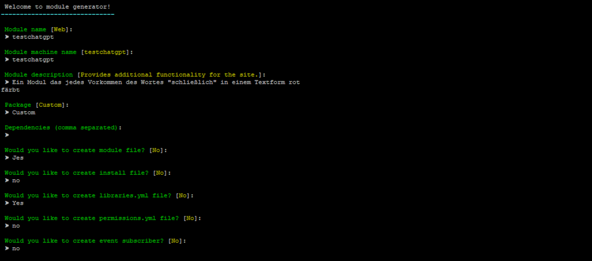 Ein Drupal Modul erstellen mit Hilfe von ChatGPT