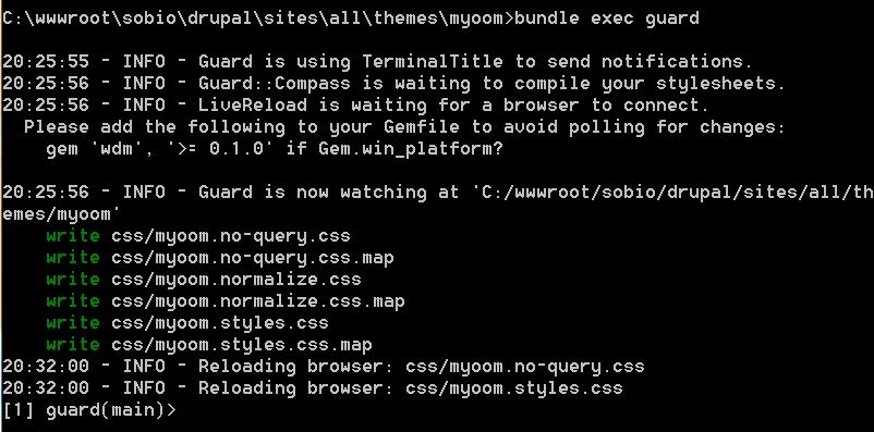 Drupal: Einrichtung einer SASS Entwicklungsumgebung unter Windows für das Theme Omega 4