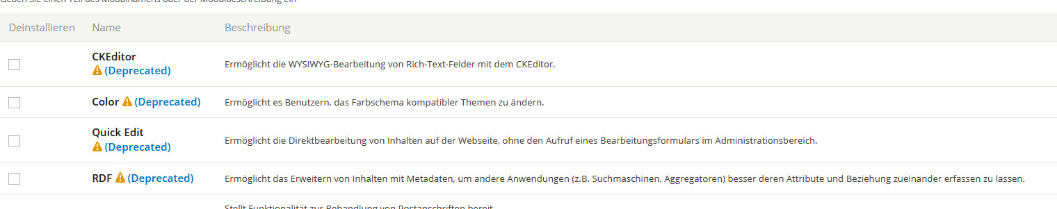 Deprecated Module vor Upgrade auf Drupal 10