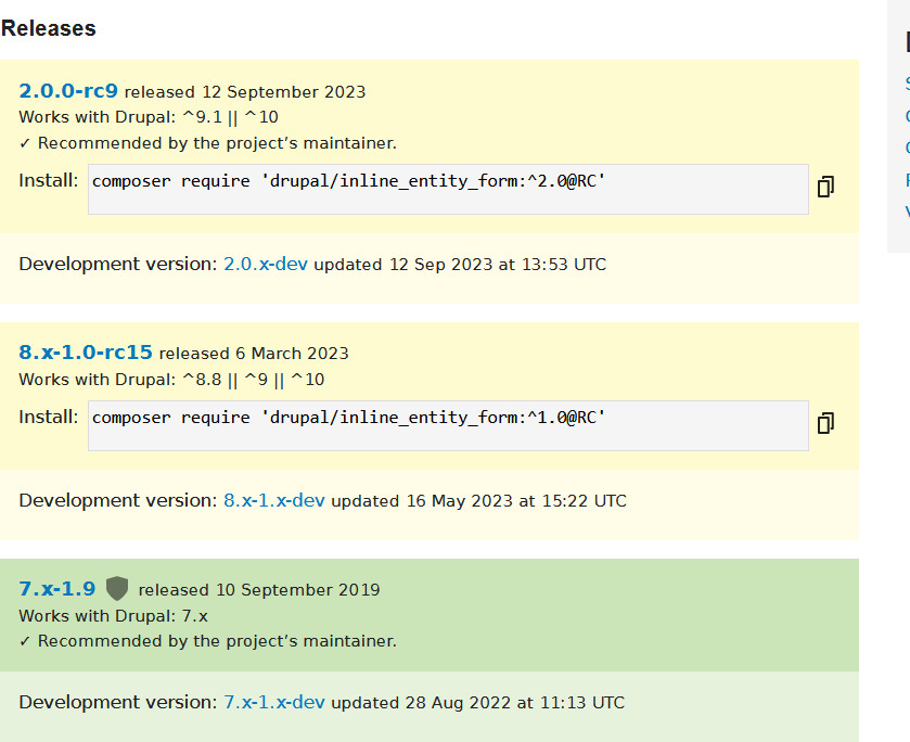 Update Module unter Angabe der gewünschten Version