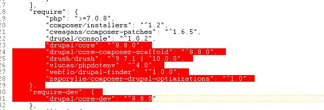 Drupal Composer Update composer.json