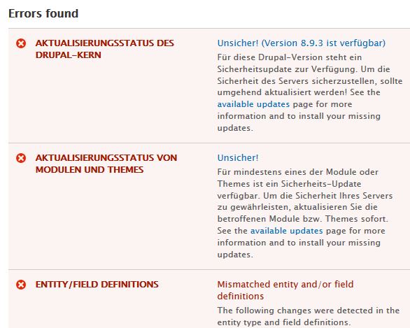 Drupal mismatched entity