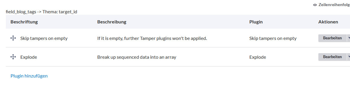 Plugins für Tampers bei Feed-Import in Drupal