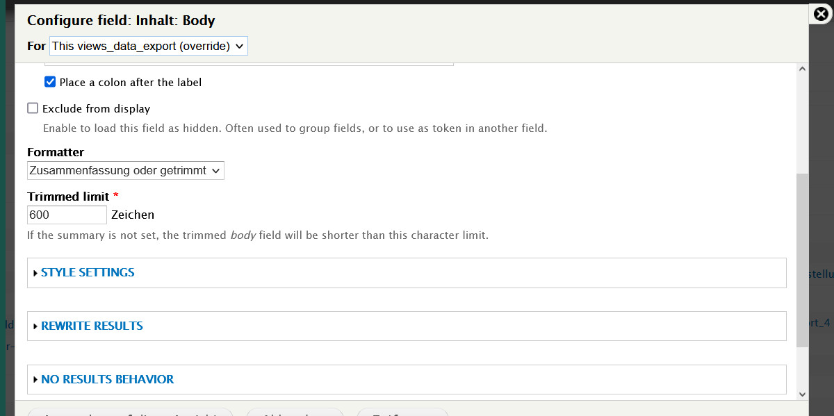 Export View im CSV-Format unter Drupal 7 mit dem Modul Views Data Export