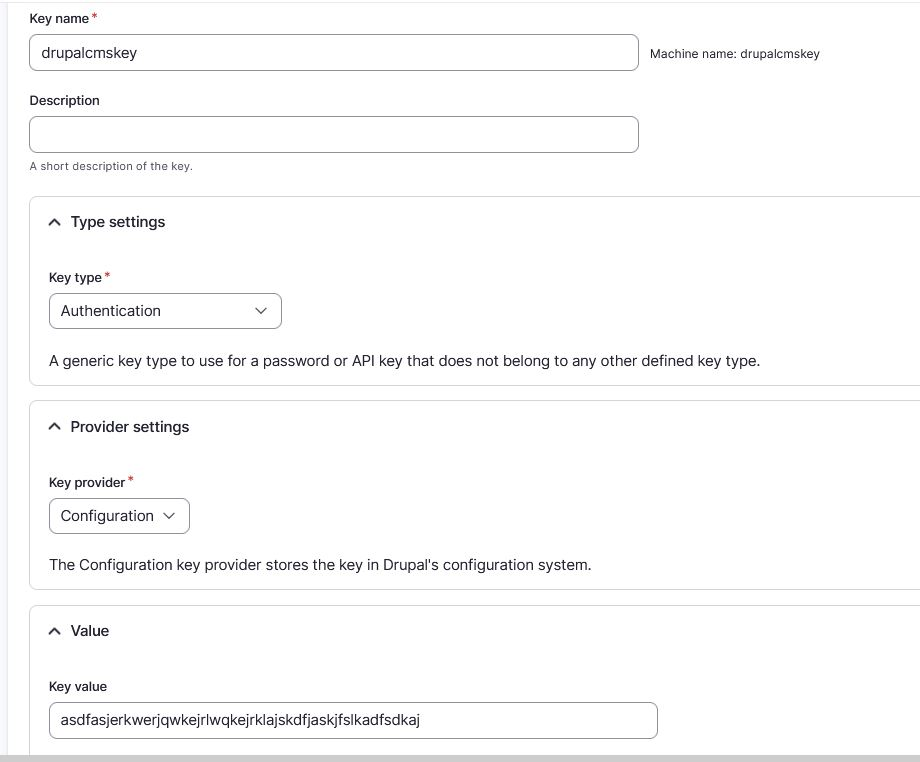Drupal Key Modul generieren