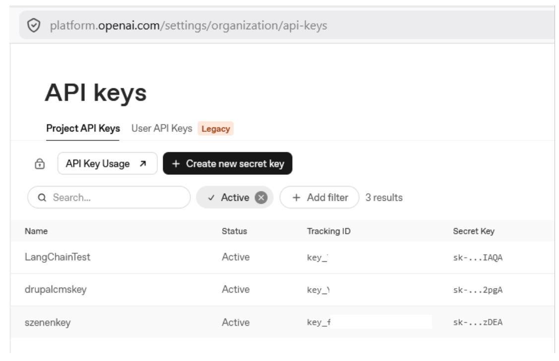 Open AI Key anlegen