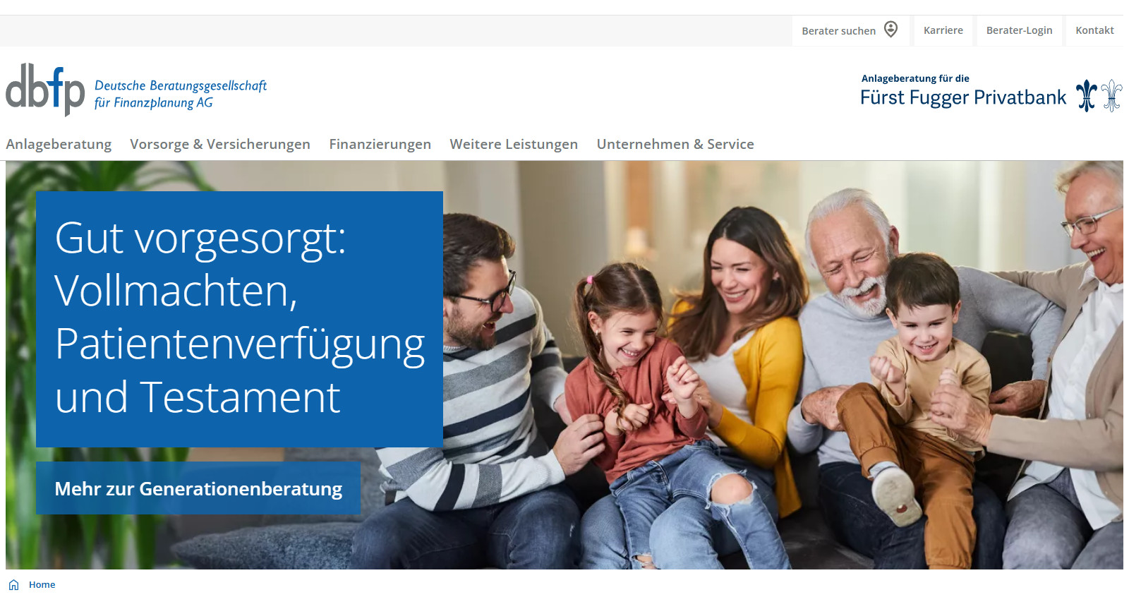 dbfp Deutsche Beratungsgesellschaft für Finanzplanung - Webseite unter Drupal 9